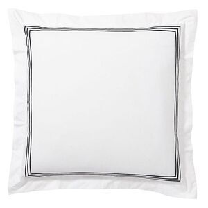 Pottery Barn Grand Organic White with Black Cotton Percale Euro Sham 26” Square